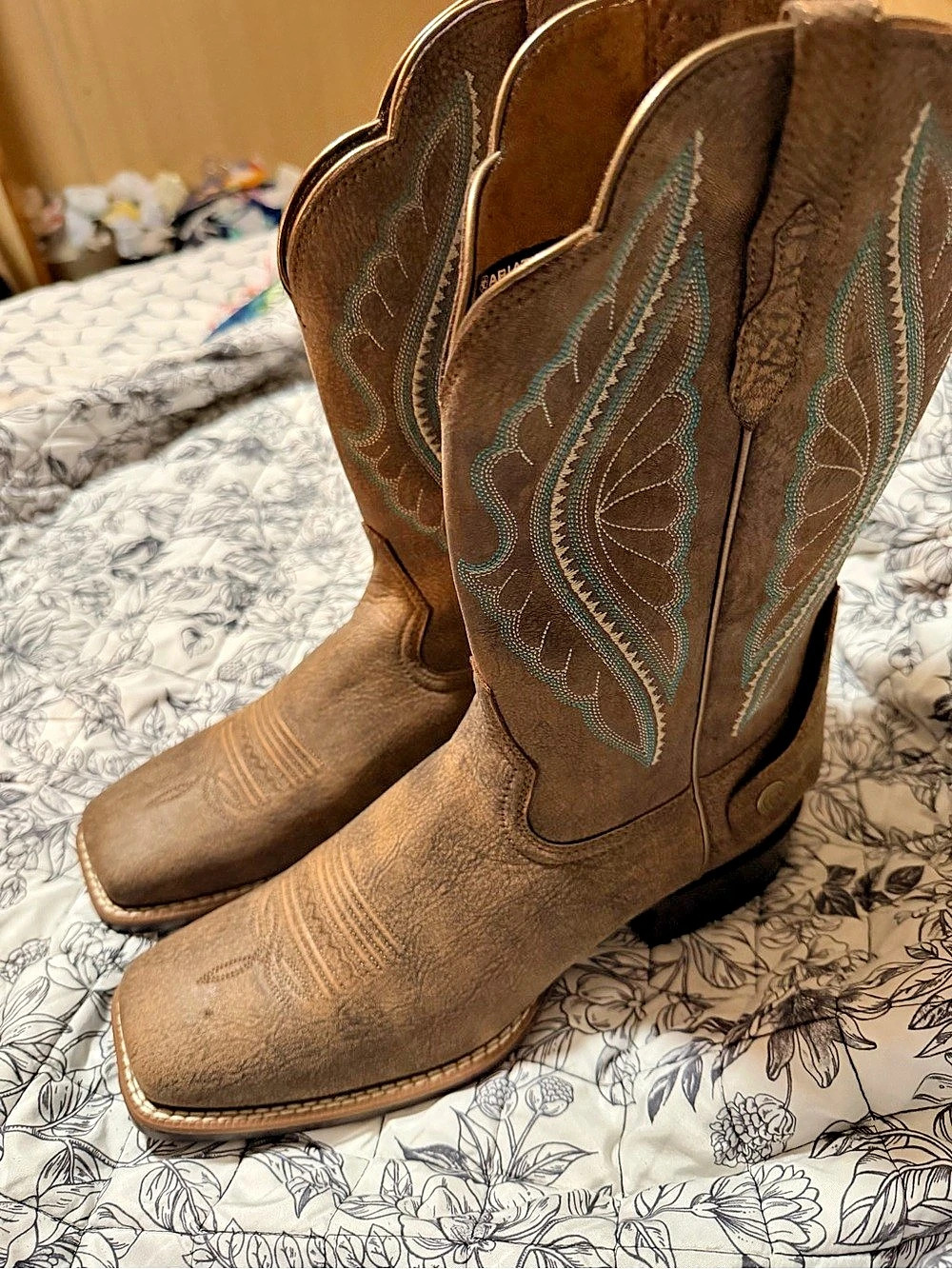 Ariat Primetime EZ Zip Western Boot Brown & Blue US 11B